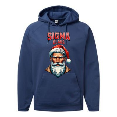 Sigma Claus Santa Brainrot Christmas Funny Performance Fleece Hoodie