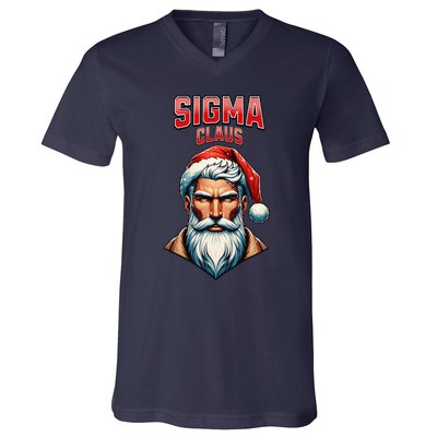 Sigma Claus Santa Brainrot Christmas Funny V-Neck T-Shirt