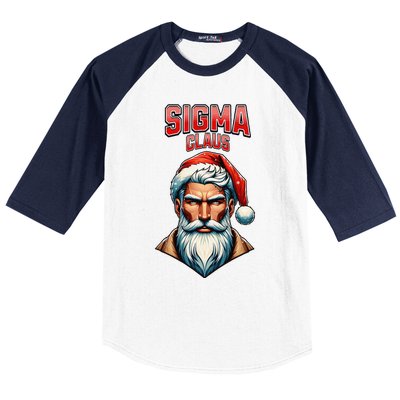 Sigma Claus Santa Brainrot Christmas Funny Baseball Sleeve Shirt