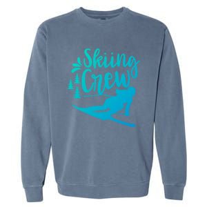 Skiing Crew Ski Winter Sports Skier Skiers Cute Gift Garment-Dyed Sweatshirt