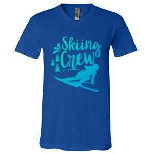 Skiing Crew Ski Winter Sports Skier Skiers Cute Gift V-Neck T-Shirt