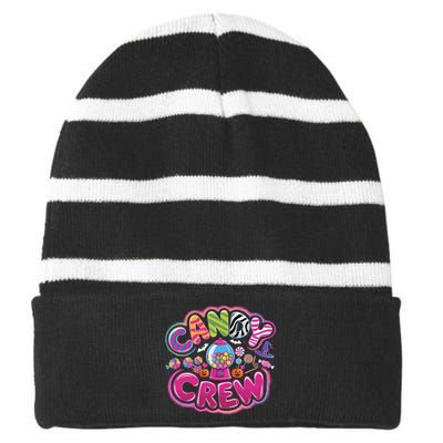 Sweetie Candy Squad Candy Land Candy Crew Halloween Pumpkins Striped Beanie with Solid Band