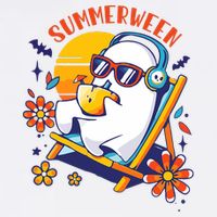 Summerween Cute Spooky Summer Ghost Halloween Lover Long Sleeve Shirt