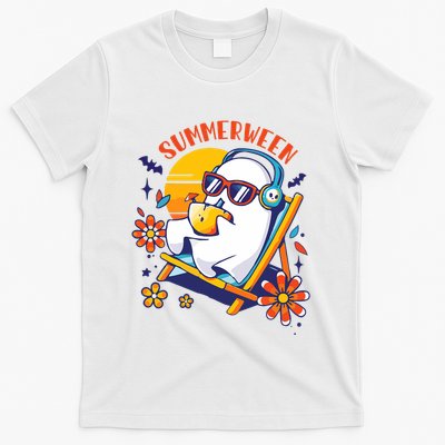 Summerween Cute Spooky Summer Ghost Halloween Lover T-Shirt