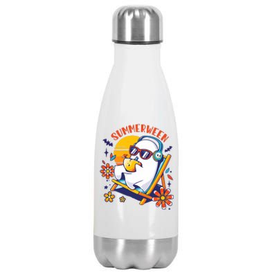 Summerween Cute Spooky Summer Ghost Halloween Lover Stainless Steel Insulated Water Bottle