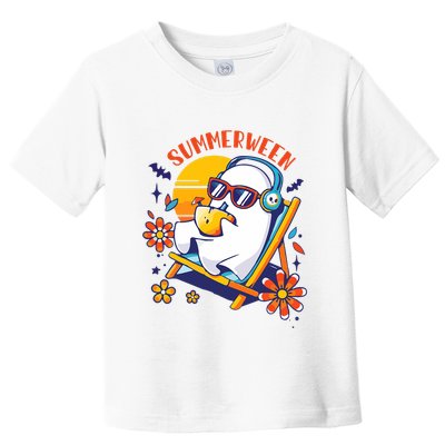 Summerween Cute Spooky Summer Ghost Halloween Lover Toddler T-Shirt
