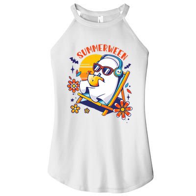 Summerween Cute Spooky Summer Ghost Halloween Lover Women's Perfect Tri Rocker Tank