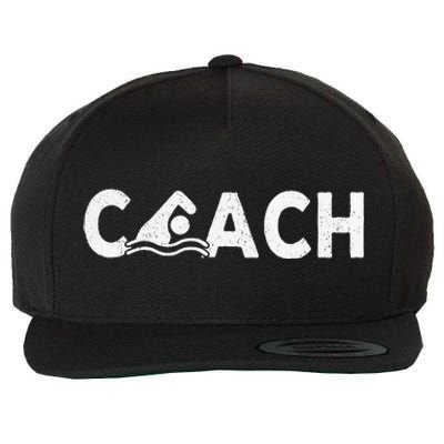 Swim Coach Swimming Coach Swim Teacher Swimmer Retro Wool Snapback Cap