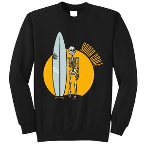 Santa Cruz Surf California Sunset Beach Surfing Skeleton Sweatshirt