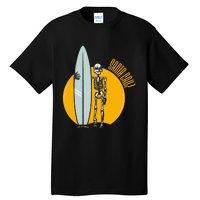 Santa Cruz Surf California Sunset Beach Surfing Skeleton Tall T-Shirt