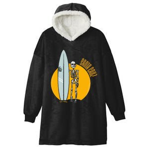 Santa Cruz Surf California Sunset Beach Surfing Skeleton Hooded Wearable Blanket