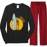 Santa Cruz Surf California Sunset Beach Surfing Skeleton Long Sleeve Pajama Set