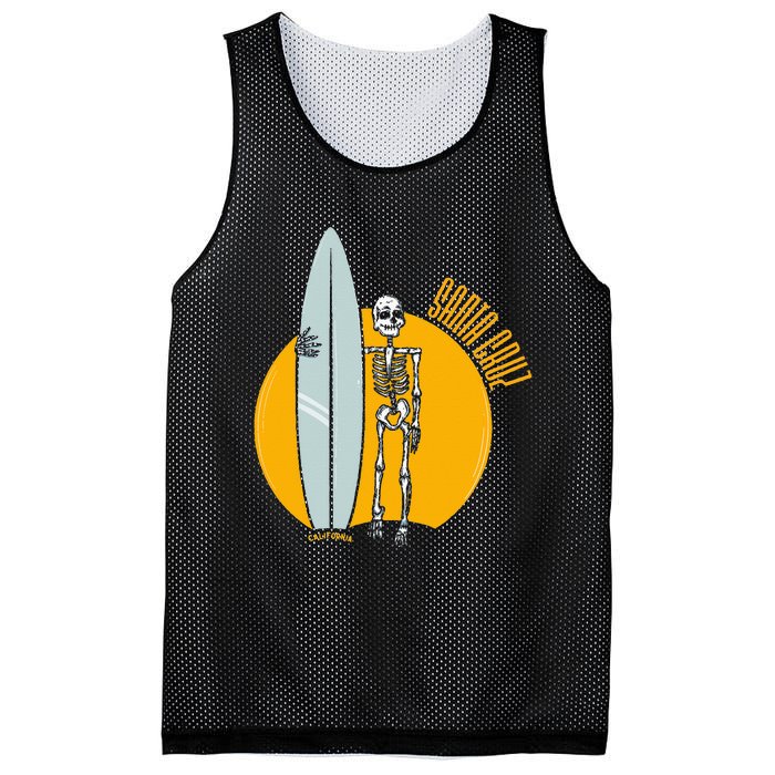 Santa Cruz Surf California Sunset Beach Surfing Skeleton Mesh Reversible Basketball Jersey Tank