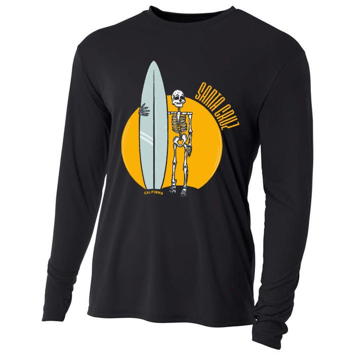 Santa Cruz Surf California Sunset Beach Surfing Skeleton Cooling Performance Long Sleeve Crew