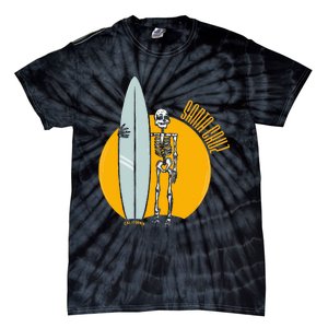 Santa Cruz Surf California Sunset Beach Surfing Skeleton Tie-Dye T-Shirt