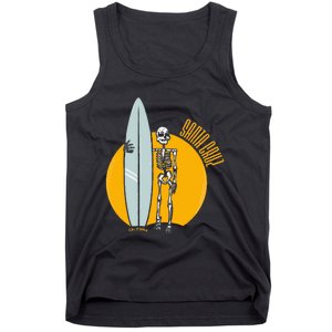 Santa Cruz Surf California Sunset Beach Surfing Skeleton Tank Top