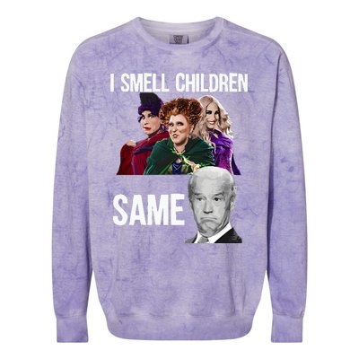 Smell Children Same Joe Biden Colorblast Crewneck Sweatshirt