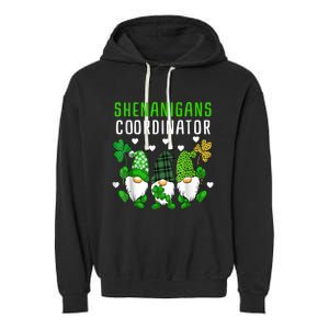 Shenanigans Coordinator St Patricks Day Gnomes Green Proud Garment-Dyed Fleece Hoodie