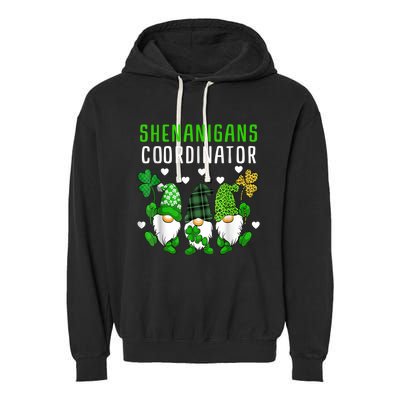 Shenanigans Coordinator St Patricks Day Gnomes Green Proud Garment-Dyed Fleece Hoodie