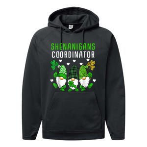 Shenanigans Coordinator St Patricks Day Gnomes Green Proud Performance Fleece Hoodie