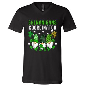 Shenanigans Coordinator St Patricks Day Gnomes Green Proud V-Neck T-Shirt