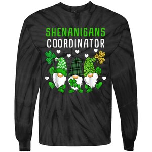 Shenanigans Coordinator St Patricks Day Gnomes Green Proud Tie-Dye Long Sleeve Shirt