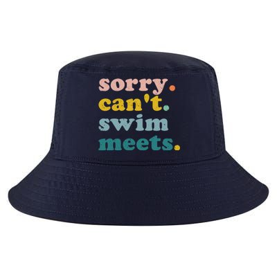 Sorry Can't Swim Meets Funny Retro Swimming Coach Swimmer Cool Comfort Performance Bucket Hat