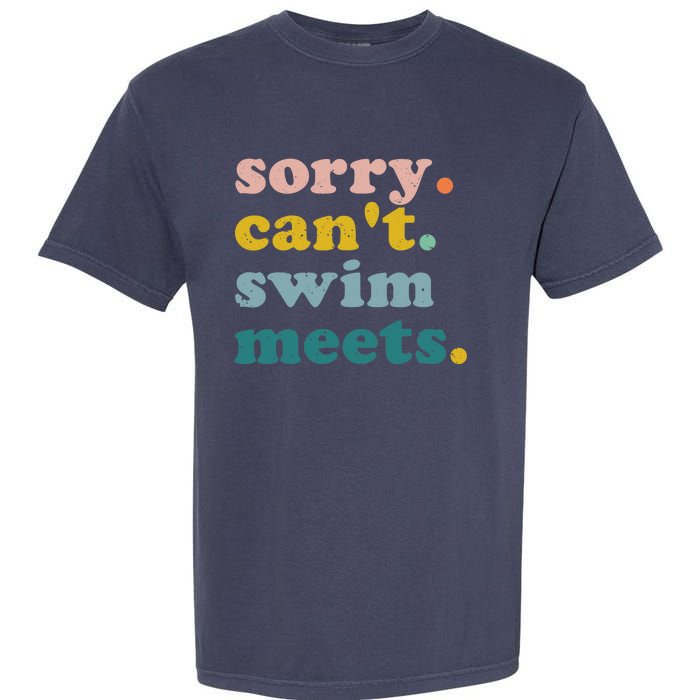 Sorry Can't Swim Meets Funny Retro Swimming Coach Swimmer Garment-Dyed Heavyweight T-Shirt