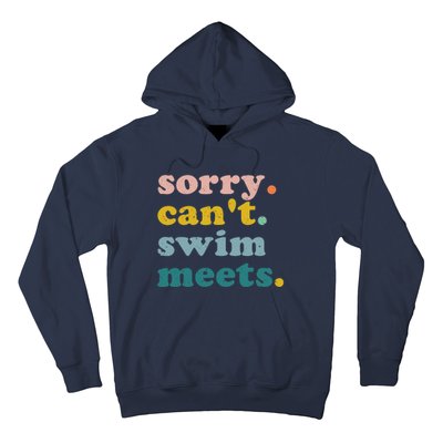 Sorry Can't Swim Meets Funny Retro Swimming Coach Swimmer Hoodie