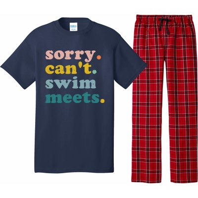 Sorry Can't Swim Meets Funny Retro Swimming Coach Swimmer Pajama Set