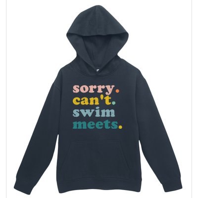 Sorry Can't Swim Meets Funny Retro Swimming Coach Swimmer Urban Pullover Hoodie