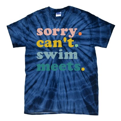 Sorry Can't Swim Meets Funny Retro Swimming Coach Swimmer Tie-Dye T-Shirt