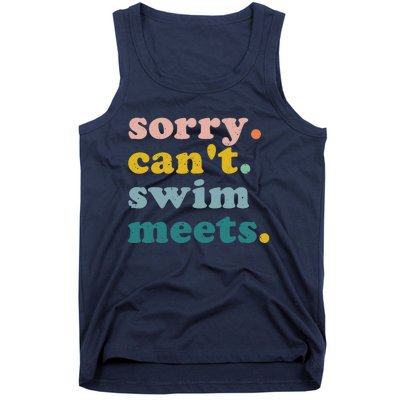 Sorry Can't Swim Meets Funny Retro Swimming Coach Swimmer Tank Top