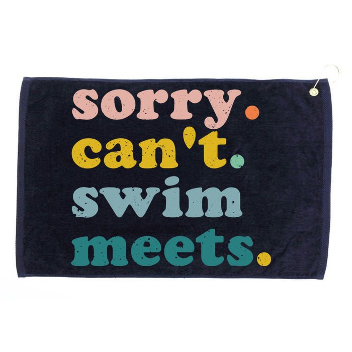 Sorry Can't Swim Meets Funny Retro Swimming Coach Swimmer Grommeted Golf Towel