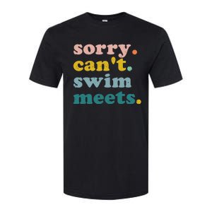 Sorry Can't Swim Meets Funny Retro Swimming Coach Swimmer Softstyle CVC T-Shirt