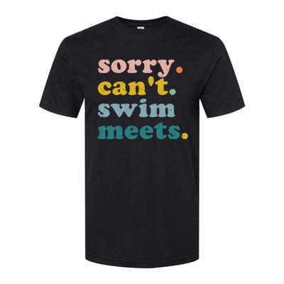 Sorry Can't Swim Meets Funny Retro Swimming Coach Swimmer Softstyle CVC T-Shirt