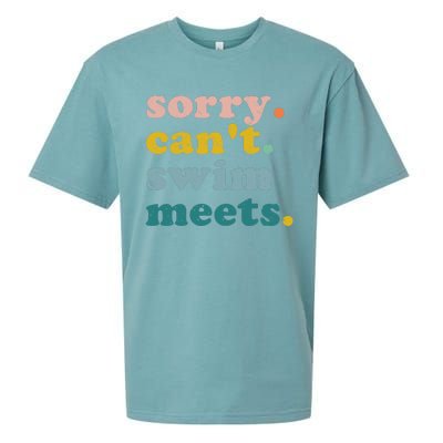 Sorry Can't Swim Meets Funny Retro Swimming Coach Swimmer Sueded Cloud Jersey T-Shirt