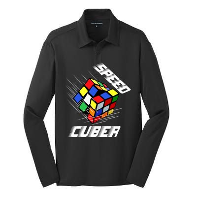 Speed Cuber Silk Touch Performance Long Sleeve Polo