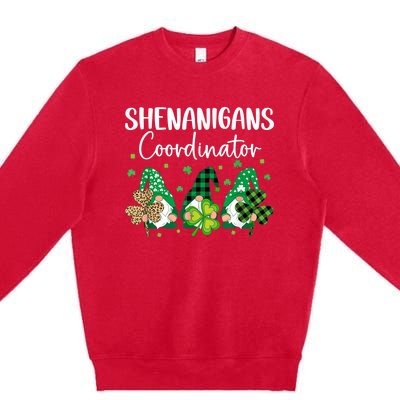 Shenanigans Coordinator Saint Irish Gnomes St. Patrick’s Day Premium Crewneck Sweatshirt