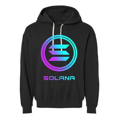 Solana Crypto Sol Coin Blockchain Decentralized Application Garment-Dyed Fleece Hoodie