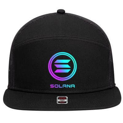 Solana Crypto Sol Coin Blockchain Decentralized Application 7 Panel Mesh Trucker Snapback Hat