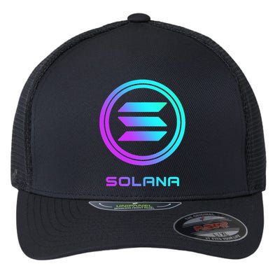 Solana Crypto Sol Coin Blockchain Decentralized Application Flexfit Unipanel Trucker Cap