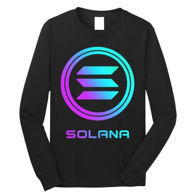 Solana Crypto Sol Coin Blockchain Decentralized Application Long Sleeve Shirt