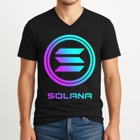 Solana Crypto Sol Coin Blockchain Decentralized Application V-Neck T-Shirt