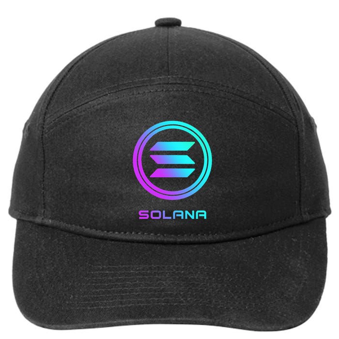 Solana Crypto Sol Coin Blockchain Decentralized Application 7-Panel Snapback Hat