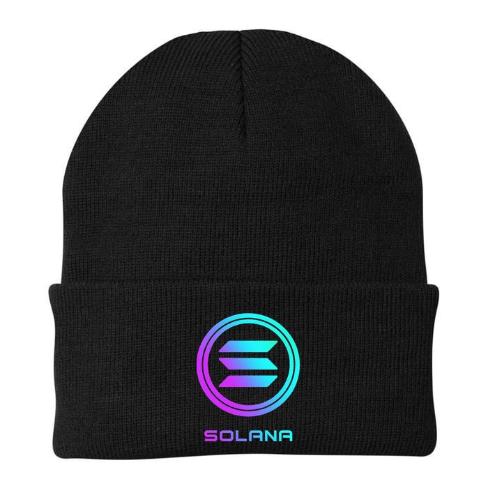 Solana Crypto Sol Coin Blockchain Decentralized Application Knit Cap Winter Beanie