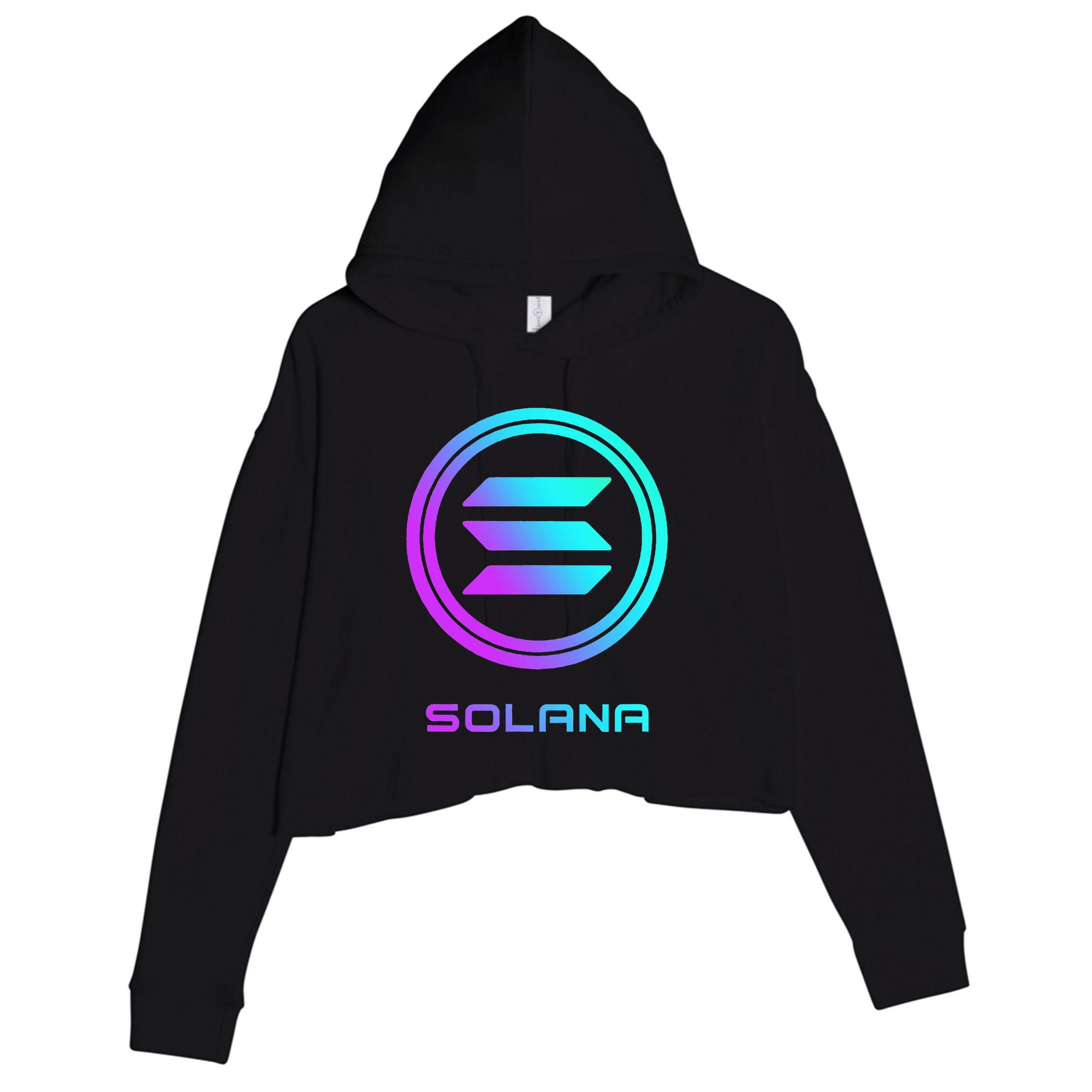 Solana Crypto Sol Coin Blockchain Decentralized Application Crop Fleece Hoodie