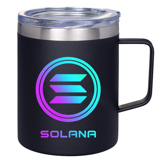 Solana Crypto Sol Coin Blockchain Decentralized Application 12oz Stainless Steel Coffee Mug