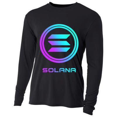 Solana Crypto Sol Coin Blockchain Decentralized Application Cooling Performance Long Sleeve Crew