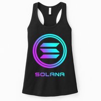 Solana Crypto Sol Coin Blockchain Decentralized Application Womens Tank Top